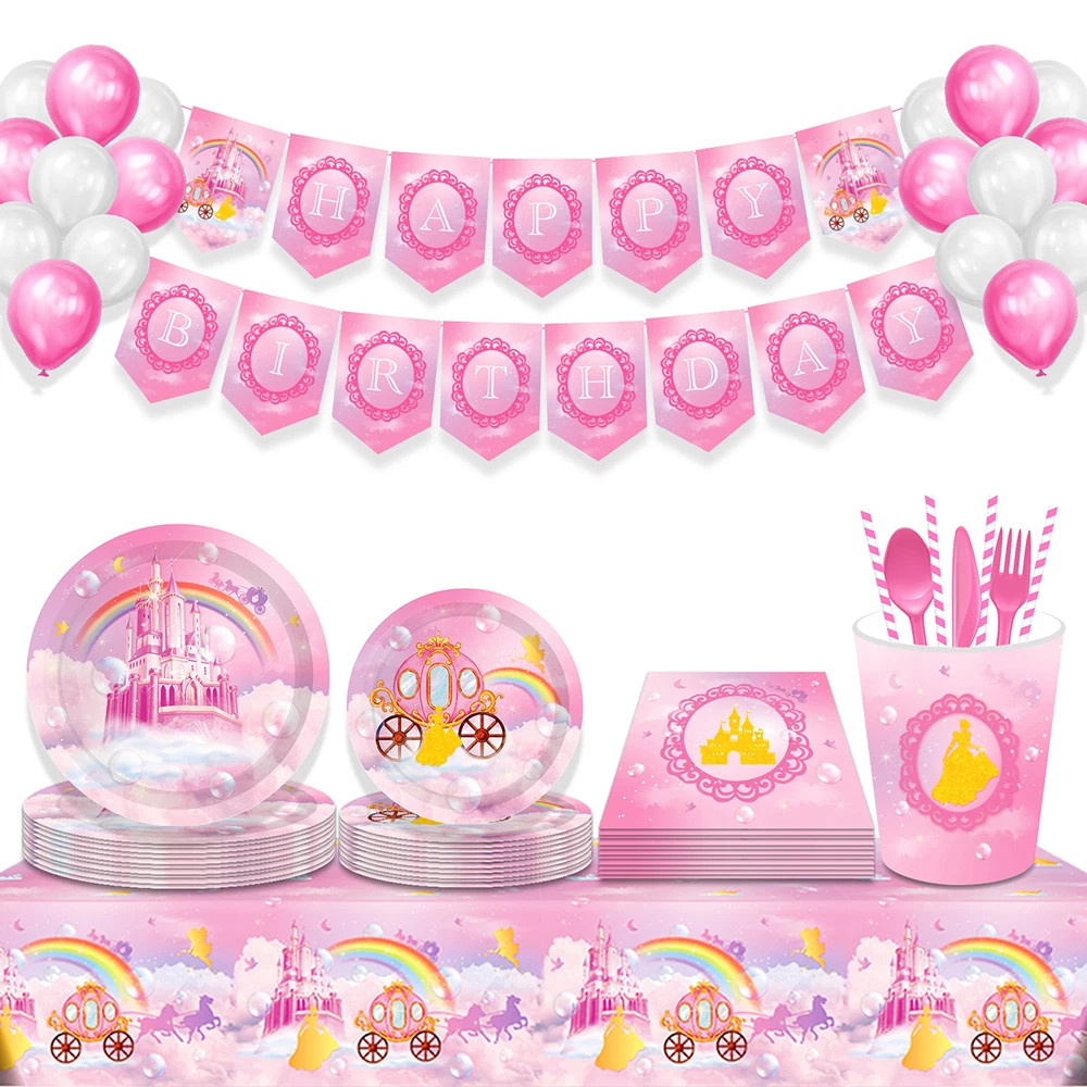 Sweet Princess Castle Rainbow Baby Shower Birthday Party Disposable Tableware Sets Banner Tablecloths Supplies Party Decorations 
Sweet Princess Castle Rainbow Baby Shower Birthday Party Disposable Tableware Sets Banner Tablecloths Supplies Party Decorations