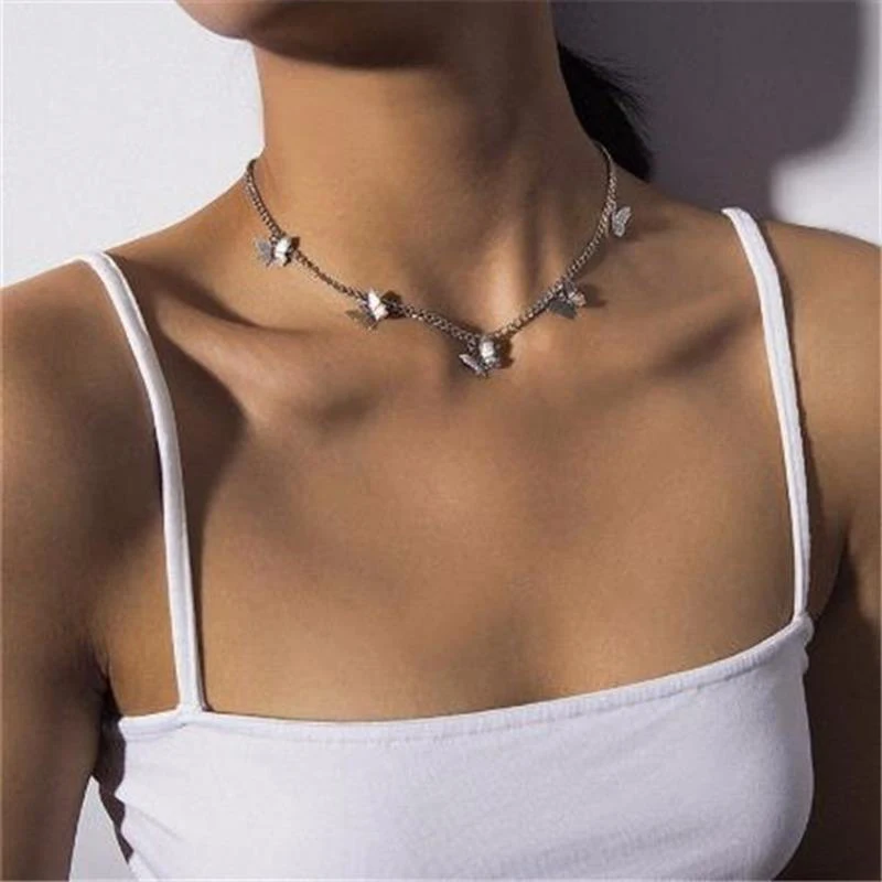 Fashion Choker Necklace Lovely Golden Silver Plated Butterfly Necklace Short Women Summer Holiday Romantic Gift Jewelry Wholesal
Fashion Choker Necklace Lovely Golden Silver Plated Butterfly Necklace Short Women Summer Holiday Romantic Gift Jewelry Wholesal