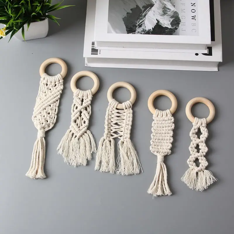 Baby Macrame Teether Crochet Wood Ring Rattle Sensory Teething Toy Infant Room Decoration DIY Crafts Pendant
Baby Macrame Teether Crochet Wood Ring Rattle Sensory Teething Toy Infant Room Decoration DIY Crafts Pendant