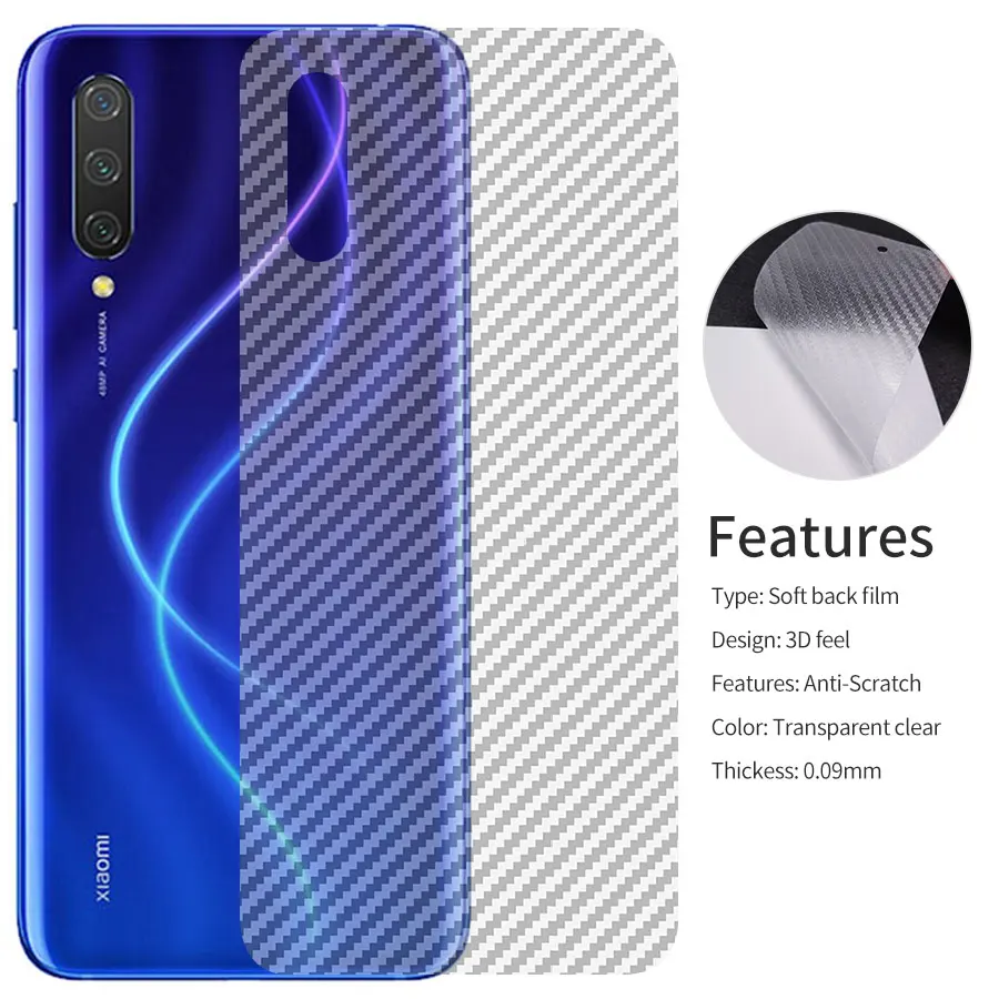 3d наклейка из углеродного волокна для защиты задней панели экрана Xiaomi Mi A3 CC9 CC9e