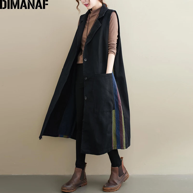 DIMANAF Jackets Coat Women Clothing Vintage Lady Outerwear Loose Casual Sleeveless Vest Coat Autumn Winter Denim BlackOversize
DIMANAF Jackets Coat Women Clothing Vintage Lady Outerwear Loose Casual Sleeveless Vest Coat Autumn Winter Denim BlackOversize