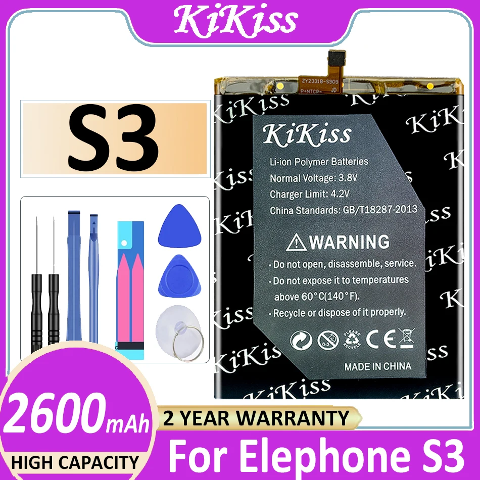 Оригинальный аккумулятор KiKiss 2600 мАч для Elephone S3 S 3 смартфона + код отслеживания |