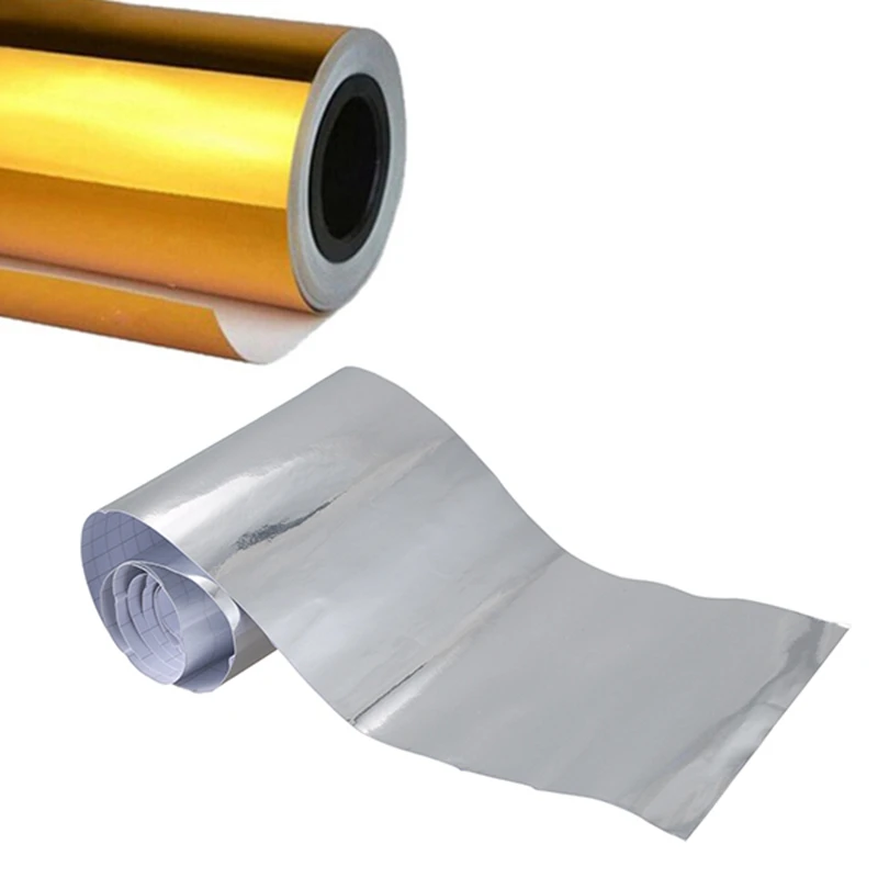2 Roll Chrome Mirror Vinyl Film Wrap Sticker Decal Stretchable Reflective 152X20cm, Silver & Gold
2 Roll Chrome Mirror Vinyl Film Wrap Sticker Decal Stretchable Reflective 152X20cm, Silver & Gold