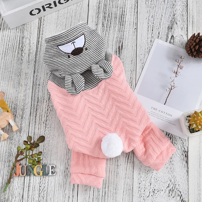 Four-Legged Striped Wave Bear Printed Hat Dog Clothes for Autumn and Winter Thick Pink Coat for Small Dog Pet Clothing
Four-Legged Striped Wave Bear Printed Hat Dog Clothes for Autumn and Winter Thick Pink Coat for Small Dog Pet Clothing