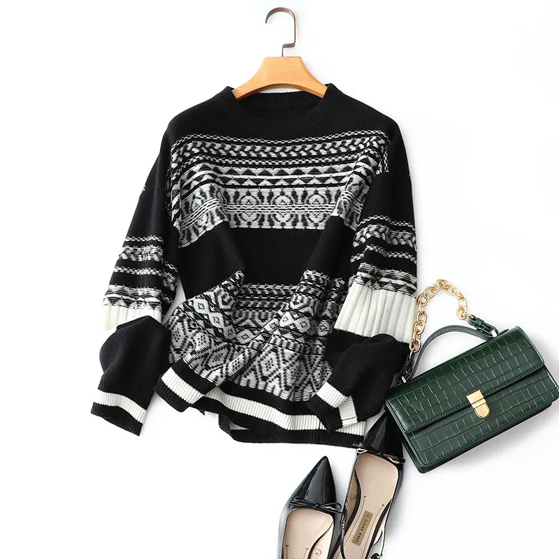 england vintage styles loose fashion winter sweater women's knit crew neck high-end 100% cashmere pullovers
england vintage styles loose fashion winter sweater women's knit crew neck high-end 100% cashmere pullovers