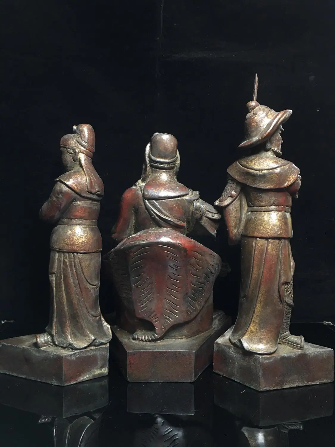 Home Decor 16" Tibet Buddhism Temple Old Bronze Cinnabars Guan Gong Guan Ping Zhou Cang Statue Guan Yu Buddha Statue Enshrine
Home Decor 16" Tibet Buddhism Temple Old Bronze Cinnabars Guan Gong Guan Ping Zhou Cang Statue Guan Yu Buddha Statue Enshrine