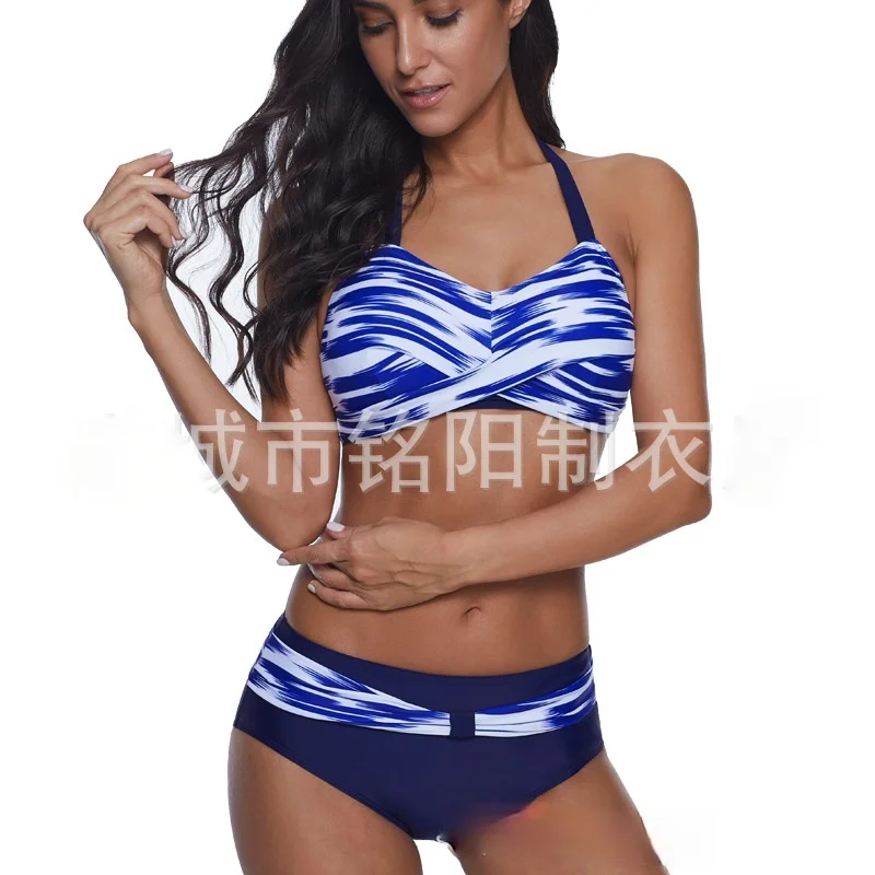Sexy Swimming Suit for Women Swimwear Fashion 2 Piece Swimsuit 2021 Halter Bikini Set Striped Print Bathing Suit Pink Blue Traje
Sexy Swimming Suit for Women Swimwear Fashion 2 Piece Swimsuit 2021 Halter Bikini Set Striped Print Bathing Suit Pink Blue Traje
