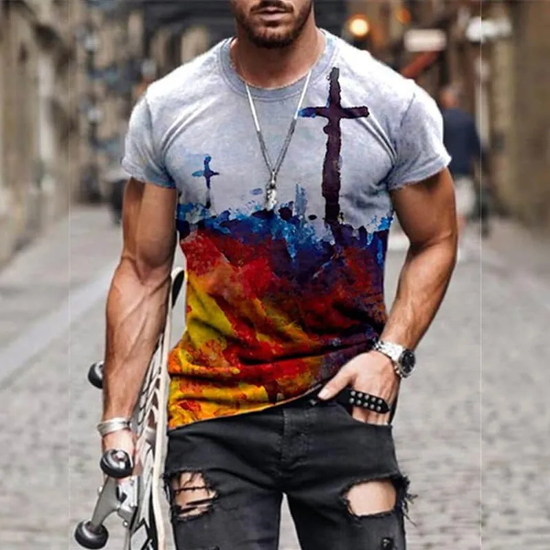 Cross Pattern Printing Add New Elements Street Style 3dt Shirt Good Value Men's And Women's Universal Size T-shirts
Cross Pattern Printing Add New Elements Street Style 3dt Shirt Good Value Men's And Women's Universal Size T-shirts