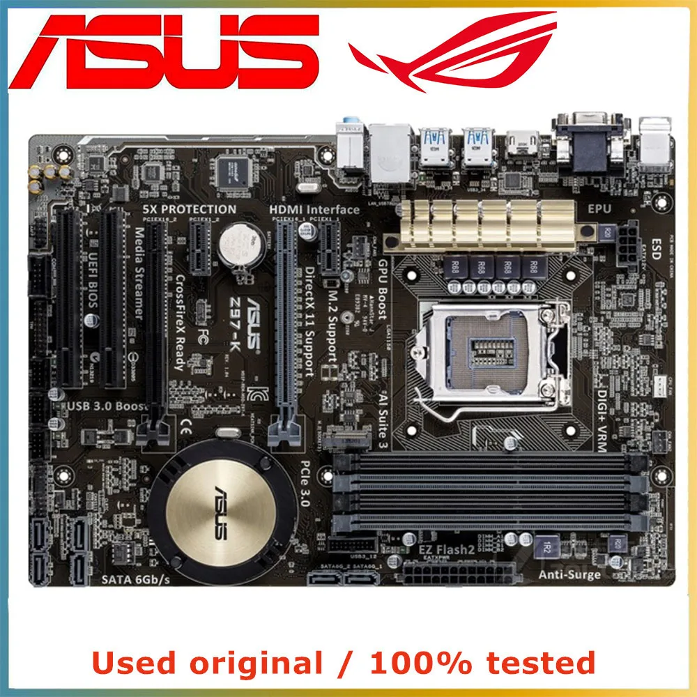 Для процессора Intel Z97 LGA 1150 для материнской платы ASUS компьютерная розетка LGA1150 DDR3