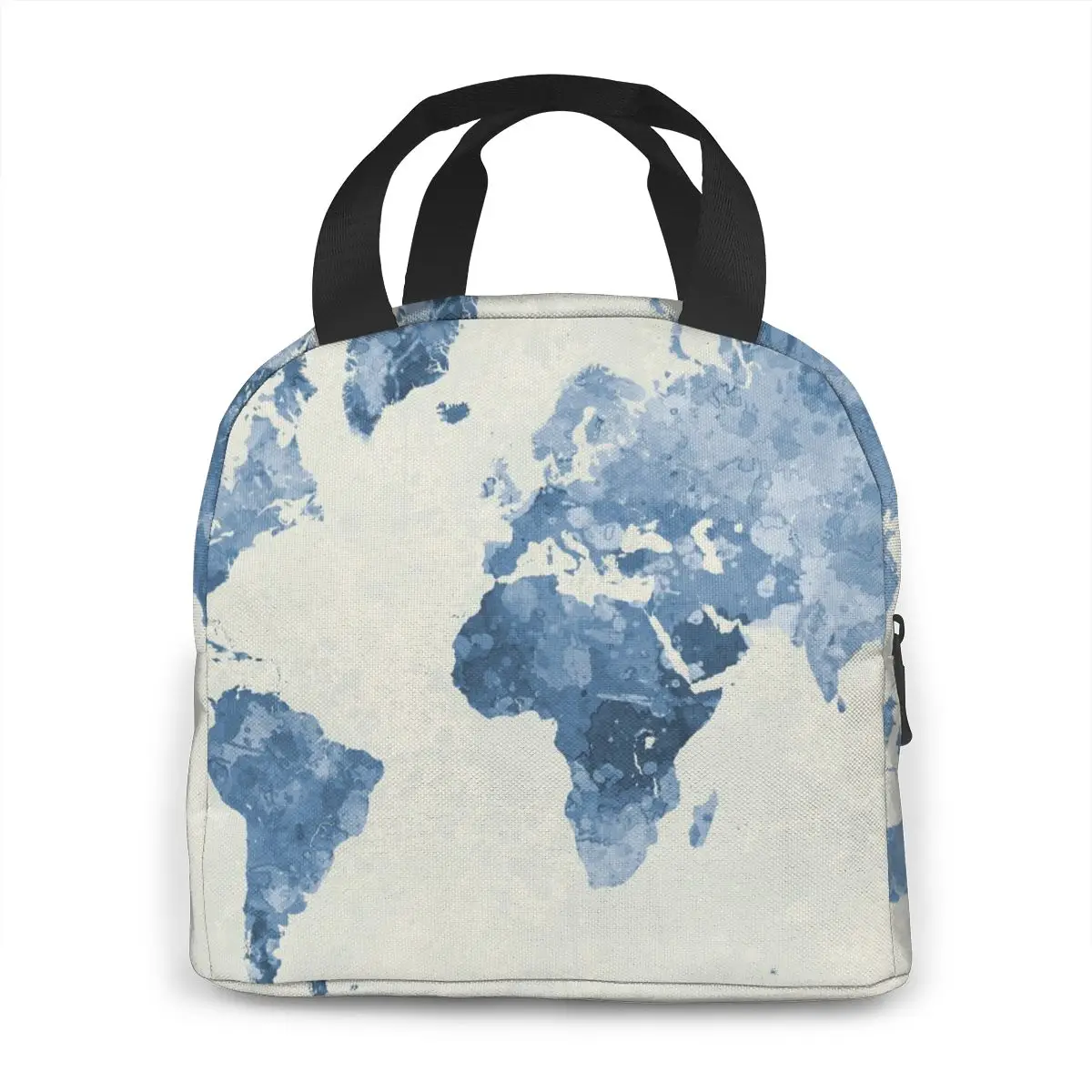 World Map Blue Lunch Food Box Bag Fashion Insulated Thermal Picnic for Women kids Men Cooler Tote | Багаж и сумки