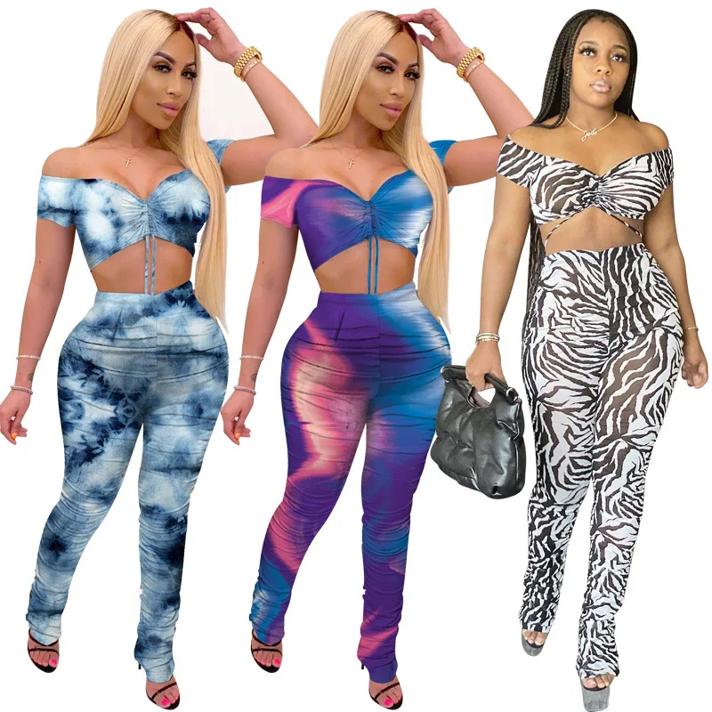 2020 summer print casual clothing sexy women tank top and bodycon two piece pants set
2020 summer print casual clothing sexy women tank top and bodycon two piece pants set