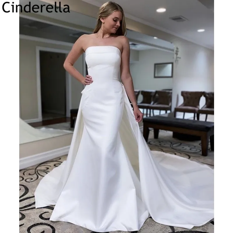 Wedding Dresses Mermaid Strapless Sleeveless Satin Pleated Wedding Dresses With Lace Up Back Bridal Gowns vestido de noiva
Wedding Dresses Mermaid Strapless Sleeveless Satin Pleated Wedding Dresses With Lace Up Back Bridal Gowns vestido de noiva
