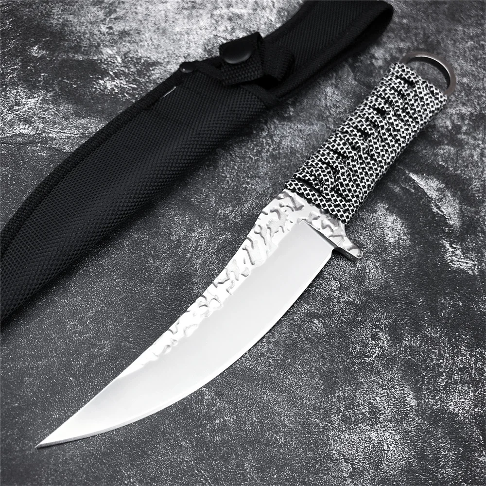 5CR13MOV Blade Integral Keel Rope Handle Fixed Blade Knife Nylon Sheath Military Tool Tactical Straight Knives Outdoor Rescue
5CR13MOV Blade Integral Keel Rope Handle Fixed Blade Knife Nylon Sheath Military Tool Tactical Straight Knives Outdoor Rescue