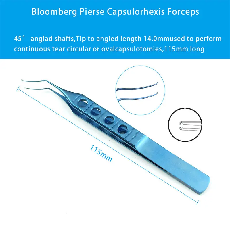 1pcs Titanium Ophthalmic Bloomberg Pierse Capsulorhexis Forceps Medical Pet Tool Ophthalmic Instrument 115mm Long
1pcs Titanium Ophthalmic Bloomberg Pierse Capsulorhexis Forceps Medical Pet Tool Ophthalmic Instrument 115mm Long