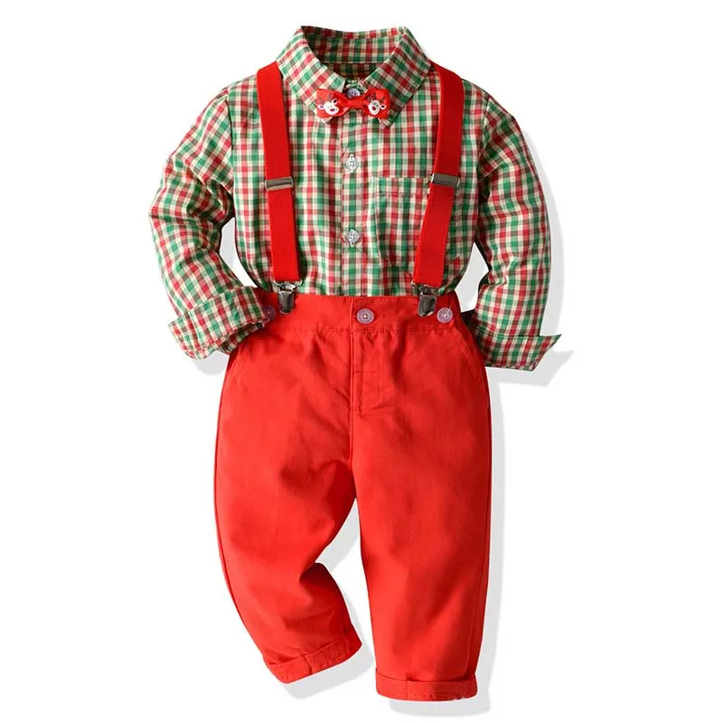 Christmas Baby Boy Gentleman Suits Kids White Shirt with Bow tie Shirt+Red Suspenders Trousers Sets Kids Party Dress Clothing
Christmas Baby Boy Gentleman Suits Kids White Shirt with Bow tie Shirt+Red Suspenders Trousers Sets Kids Party Dress Clothing