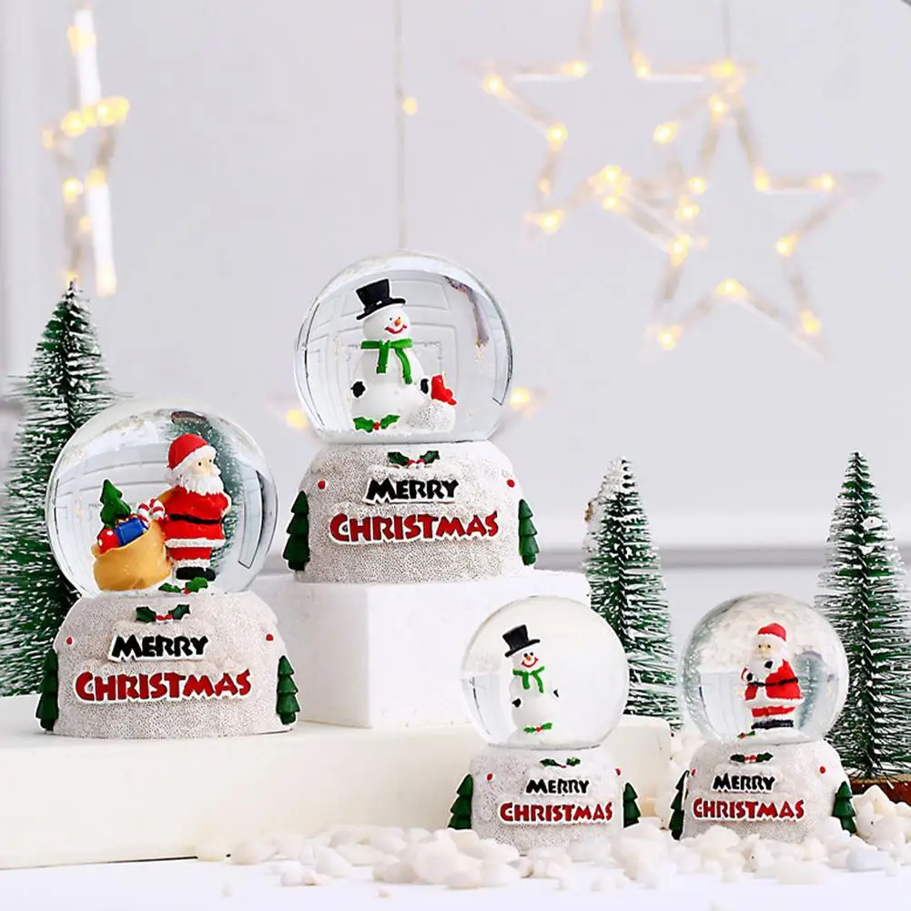 

Светящийся Рождественский Снежный стеклянный шар, настольные украшения, электрический музыкальный снеговик, хрустальный шар, рождественс...