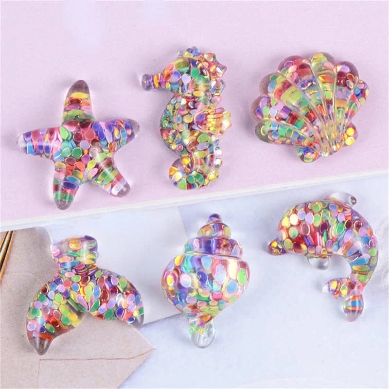 15PCS Sequined Ocean Seahorse Shell Starfish DIY Hair Tie Hair Accessories Material Epoxy Phone Case Resin Accessories
15PCS Sequined Ocean Seahorse Shell Starfish DIY Hair Tie Hair Accessories Material Epoxy Phone Case Resin Accessories