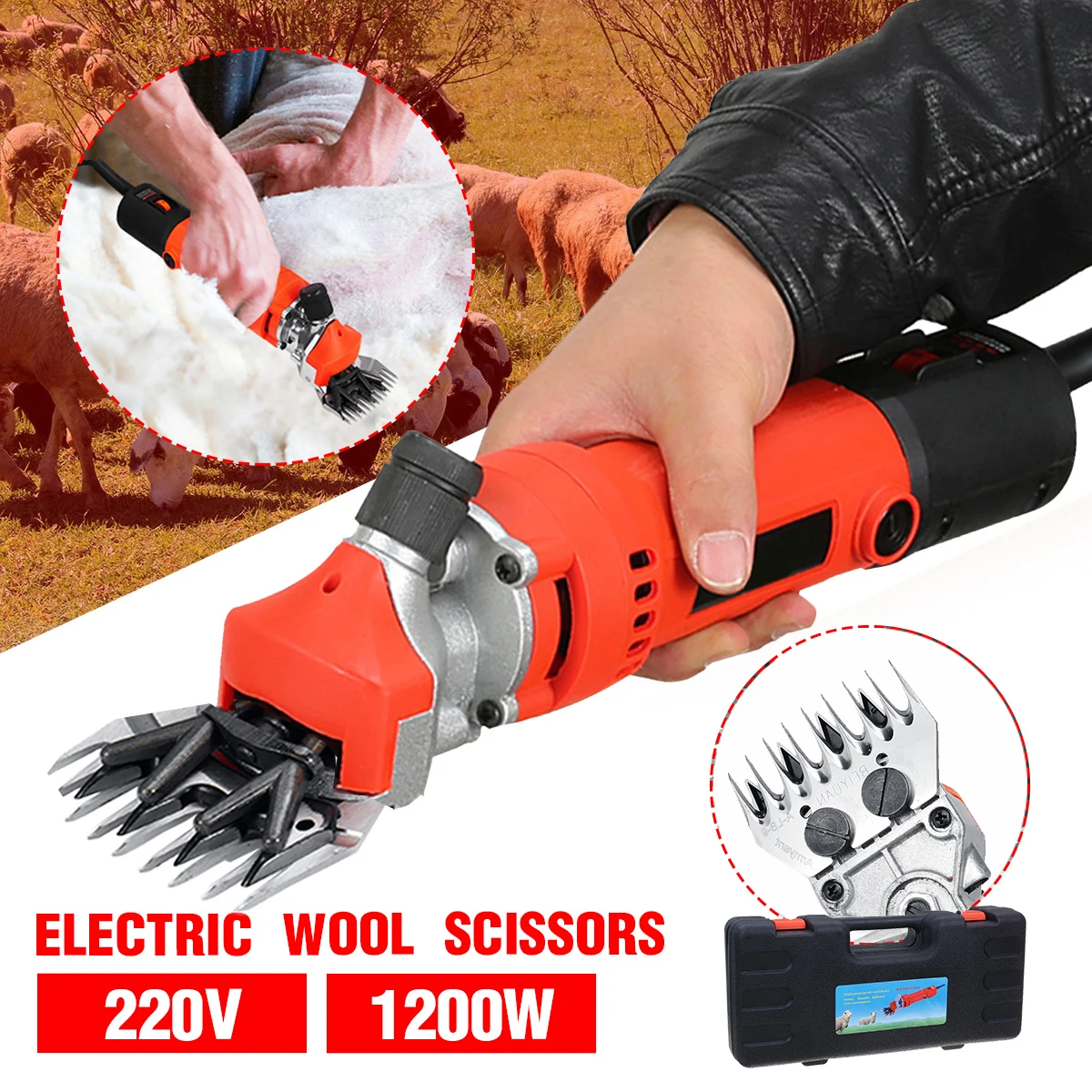 1200W 110V/220V 6 Gears Speed Electric Sheep Goat Shearing Machine Clipper Farm Shears Cutter Wool scissor Cut Machine
1200W 110V/220V 6 Gears Speed Electric Sheep Goat Shearing Machine Clipper Farm Shears Cutter Wool scissor Cut Machine