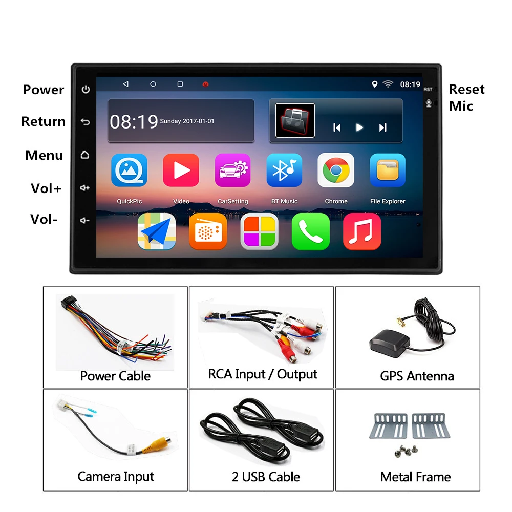Panlelo 2 Din Car Stereo GPS Navigation Android 8 Head Unit Steering Wheel Control Radio (AM / FM) 1G / 2G RAM S10 / S10 Plus
Panlelo 2 Din Car Stereo GPS Navigation Android 8 Head Unit Steering Wheel Control Radio (AM / FM) 1G / 2G RAM S10 / S10 Plus