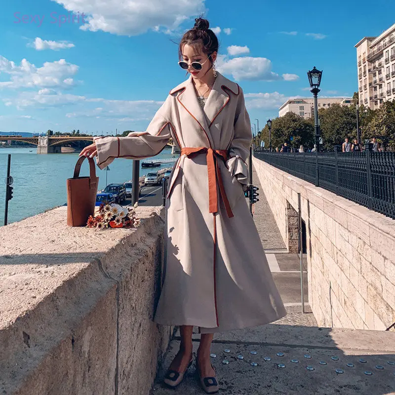Trench Women Long Sleeve All-match High Street Outerwear Windbreaker Elegant Abrigo Mujer New 2021 Autumn and Winter Oversized
Trench Women Long Sleeve All-match High Street Outerwear Windbreaker Elegant Abrigo Mujer New 2021 Autumn and Winter Oversized
