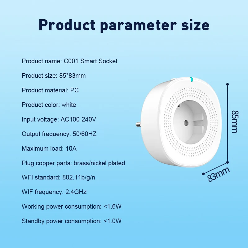 Smart WiFi Socket EU Plug Double USB Port Smart Plug With LED Support For Alexa Google Home Smart Home Smart WiFi Plug Dropshipp
Smart WiFi Socket EU Plug Double USB Port Smart Plug With LED Support For Alexa Google Home Smart Home Smart WiFi Plug Dropshipp