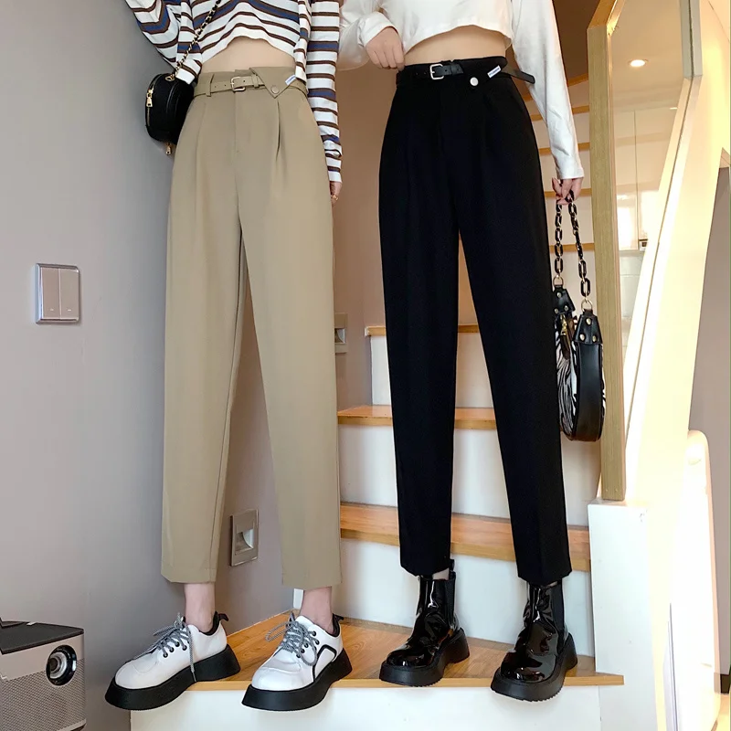 Autumn 2021 suit pants high waist slim straight tube loose hanging feeling wide leg casual pants women Rac 
Autumn 2021 suit pants high waist slim straight tube loose hanging feeling wide leg casual pants women Rac