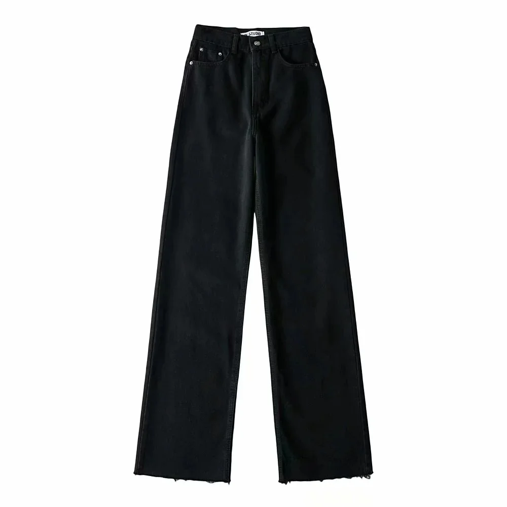 TVVOVVIN Spring Denim Trouser European High Street Jeans Woman Loose Rough Edges Do Old All-match Wide Leg Pants A34C 
TVVOVVIN Spring Denim Trouser European High Street Jeans Woman Loose Rough Edges Do Old All-match Wide Leg Pants A34C