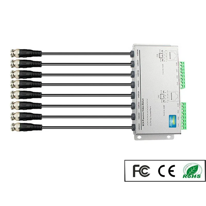 8 CH HD 720P/1080P Passive Video Balun Transceiver RJ45 BNC UTP Cat5/5e/6 Cable Video Transmission for CCTV Camera DVR
8 CH HD 720P/1080P Passive Video Balun Transceiver RJ45 BNC UTP Cat5/5e/6 Cable Video Transmission for CCTV Camera DVR
