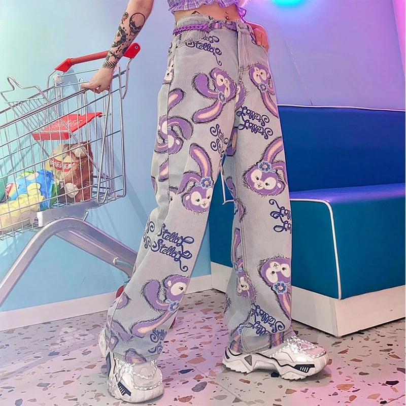 Women loose jeans High Waisted jeans Rabbit Printed Straight Leg Wide Leg Casual pants Y2K pants Skateboard pants Hip Hop pants
Women loose jeans High Waisted jeans Rabbit Printed Straight Leg Wide Leg Casual pants Y2K pants Skateboard pants Hip Hop pants