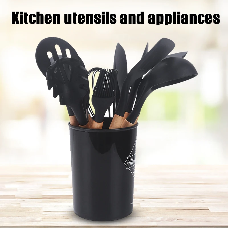11pcs Silicone Kitchenware Non-stick Pan Kitchen Tools Set Cooking Utensils Set With Storage Bucket For Kitchen DRSA889
11pcs Silicone Kitchenware Non-stick Pan Kitchen Tools Set Cooking Utensils Set With Storage Bucket For Kitchen DRSA889