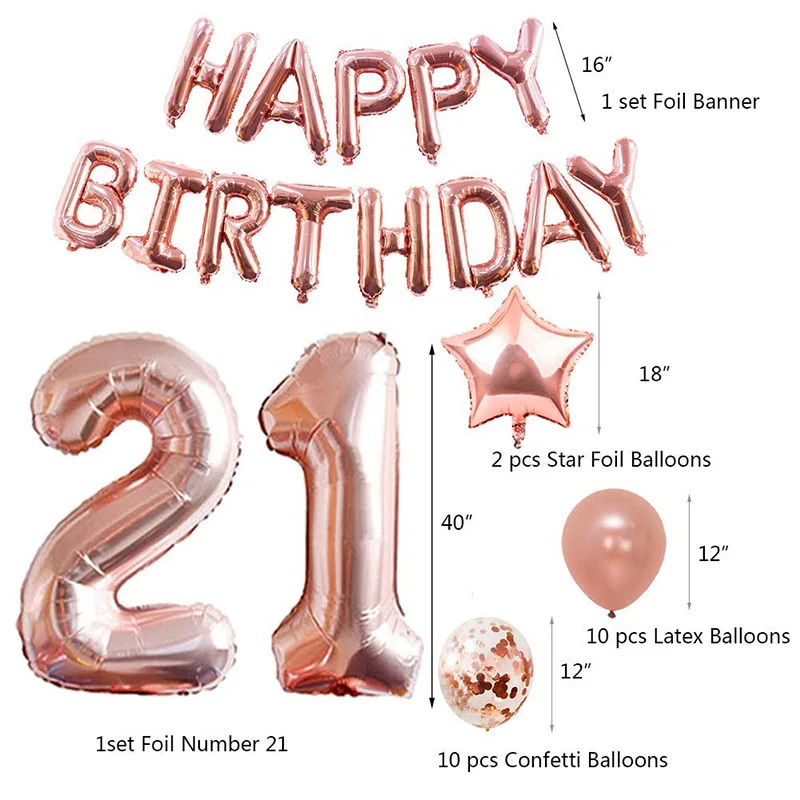 Happy Birthday Party Supplies Rose Gold Aluminum Film Balloon Set Wedding Decoration Balloon Birthday Party Holiday DIY Decor
Happy Birthday Party Supplies Rose Gold Aluminum Film Balloon Set Wedding Decoration Balloon Birthday Party Holiday DIY Decor