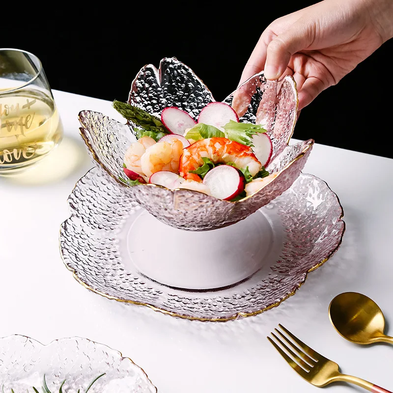 Glass Plate Flower Shape Bowl and Dish Light Luxury Fruit Salad Bowl Dessert Bowl Fruit Snack Plate
Glass Plate Flower Shape Bowl and Dish Light Luxury Fruit Salad Bowl Dessert Bowl Fruit Snack Plate