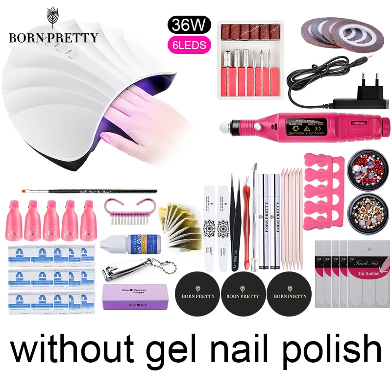 Набор гель лаков BORN PRETTY УФ светодиодный Сушилка для ногтей набор инструментов