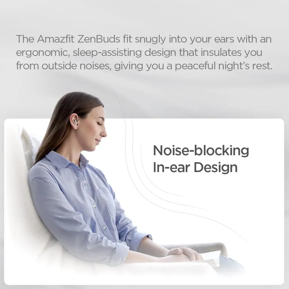 Amazfit Zenbuds Earphone Sleep Monitoring Noise Blocking Lightweight Long Battery Life TWS Type-C Charging Case for iOS Android
Amazfit Zenbuds Earphone Sleep Monitoring Noise Blocking Lightweight Long Battery Life TWS Type-C Charging Case for iOS Android