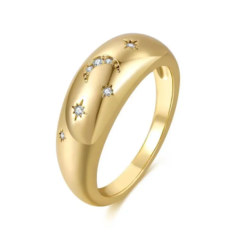 Surflove Star and Moon Ring Gold-Plated Micro-Inlaid Zircon All-Match Women's Ring Couple Ring Simple Engagement Jewelry Gift
Surflove Star and Moon Ring Gold-Plated Micro-Inlaid Zircon All-Match Women's Ring Couple Ring Simple Engagement Jewelry Gift