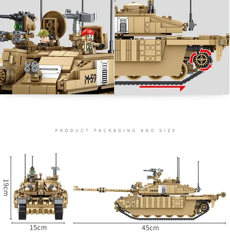 1687PCS Military Challenger 2 Main Battle Tank Model Building Blocks For WW2 Army Soldier Figures Bicks Toys For Boys
1687PCS Military Challenger 2 Main Battle Tank Model Building Blocks For WW2 Army Soldier Figures Bicks Toys For Boys