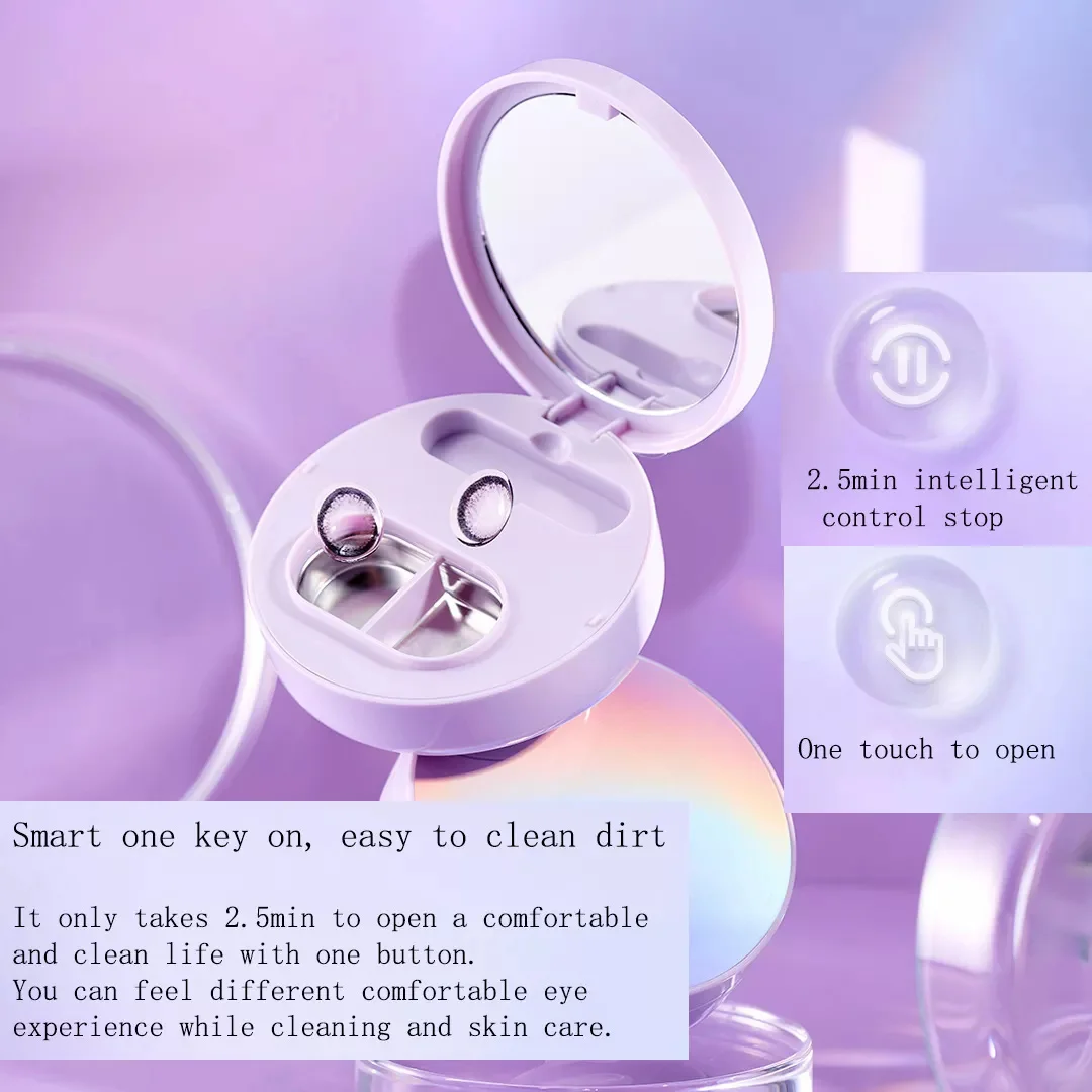 Lofans Ultrasonic Contact Lens Cleaner Vibration Cleaning Box Sonic Mini Glasses Cleaner Purple One-key Control
Lofans Ultrasonic Contact Lens Cleaner Vibration Cleaning Box Sonic Mini Glasses Cleaner Purple One-key Control