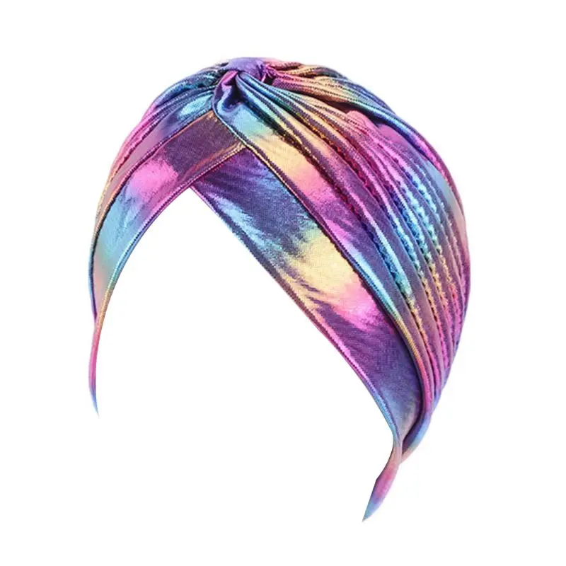 Women Rainbow Metallic Turban Hat Twisted Pleated Headwrap Glitter Hair Loss Cap
Women Rainbow Metallic Turban Hat Twisted Pleated Headwrap Glitter Hair Loss Cap
