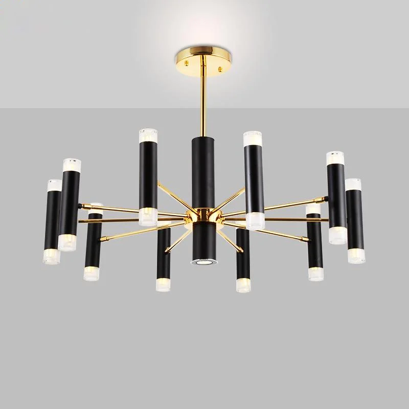 

Post Modern Lustre G9 Led Chandelier Black and Gold Metal Rotatable Pendant Chandelier for Living Room Lamparas Fixtures Light