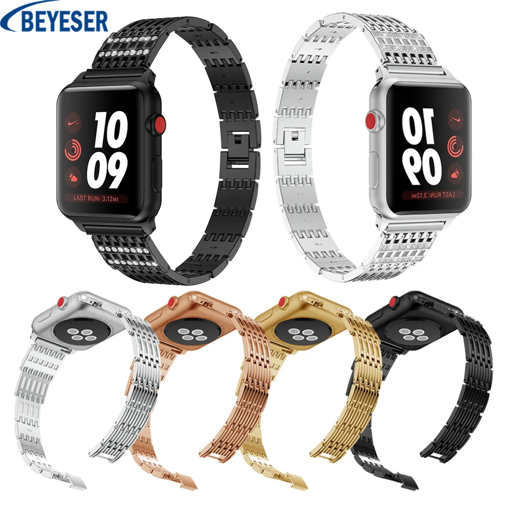 Crystal Wristband For Apple Watch Band 38/40 mm Stainless Steel replacement Bracelet Strap for Apple Watchband 42/44 mm Bracelet
Crystal Wristband For Apple Watch Band 38/40 mm Stainless Steel replacement Bracelet Strap for Apple Watchband 42/44 mm Bracelet