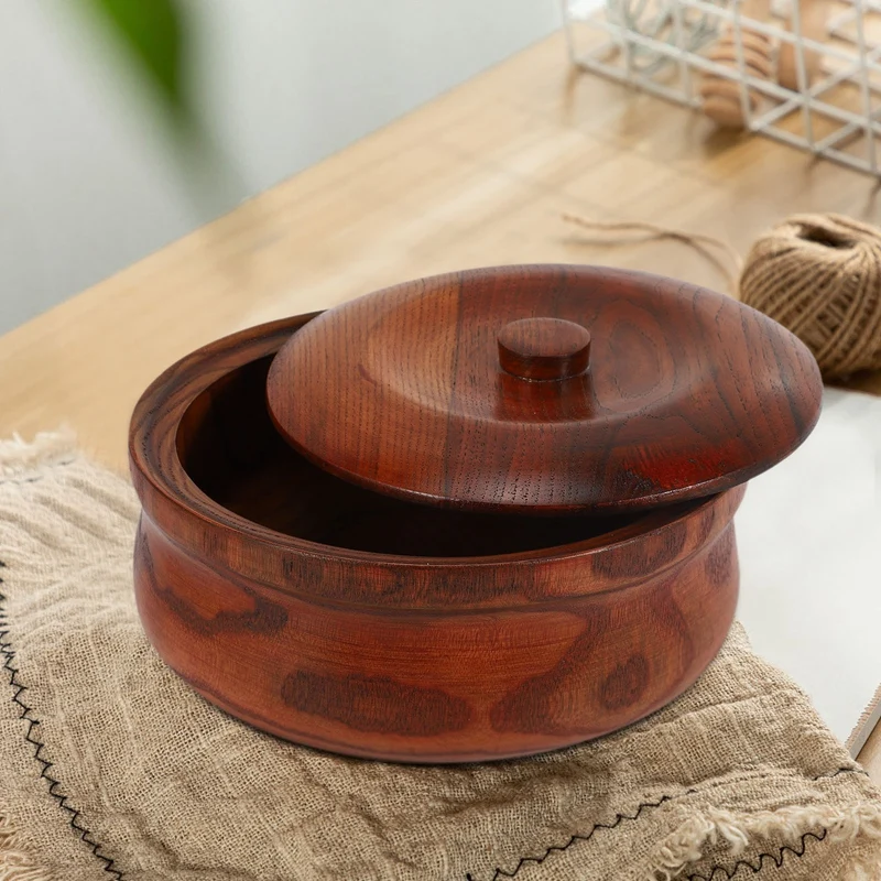 Solid Wood Bowls with Cover for Soup Noodles Salad Bowls Style Rice Dinnerware for Home Restaurant
Solid Wood Bowls with Cover for Soup Noodles Salad Bowls Style Rice Dinnerware for Home Restaurant