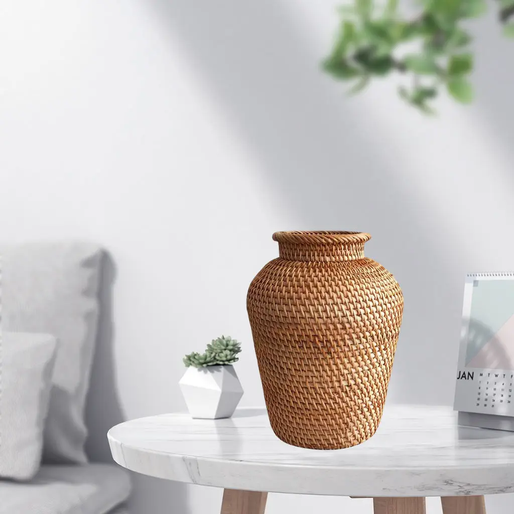Rustic Style Home Decor Plant Flower Vase Wicker Vase Rustic Woven Rattan Vase Flower Basket Pot For Living Room Decoration
Rustic Style Home Decor Plant Flower Vase Wicker Vase Rustic Woven Rattan Vase Flower Basket Pot For Living Room Decoration