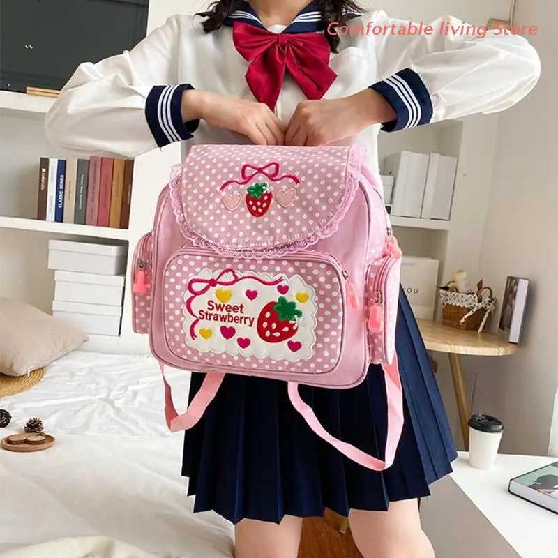 Girl Embroidery Strawberry School Backpack Children's Schoolbag Student Girls Birthday Gift Japanese Style Cartoon Daypacks
Girl Embroidery Strawberry School Backpack Children's Schoolbag Student Girls Birthday Gift Japanese Style Cartoon Daypacks