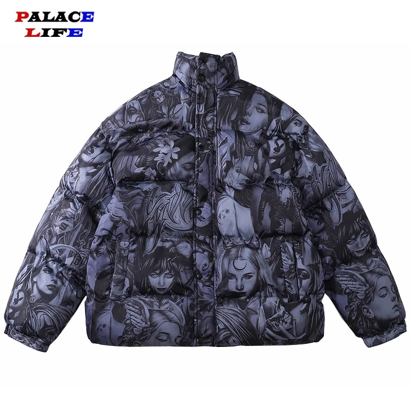 Streetwear Harajuku Parka Jacket Men Full Maiden Print Windbreaker Padded Jacket Coat 2021 Coupel Winter Cotton Padded Jacket
Streetwear Harajuku Parka Jacket Men Full Maiden Print Windbreaker Padded Jacket Coat 2021 Coupel Winter Cotton Padded Jacket