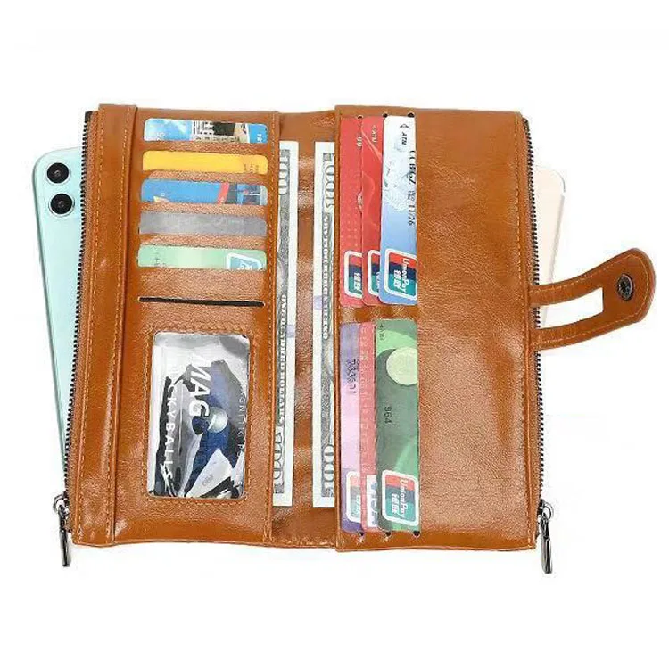 New Retro Ladies Antimagnetic Long/short Wallet Luxury Oil Wax Leather Mobile Phone Coin Purse Fashion Zipper Wallet
New Retro Ladies Antimagnetic Long/short Wallet Luxury Oil Wax Leather Mobile Phone Coin Purse Fashion Zipper Wallet