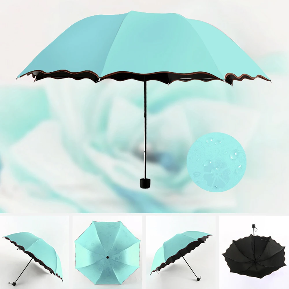 Ladies Mini Portable 3-Folding Traval Umbrella Outdoor Anti-UV Sun/RainFolding Blossoms in Water Changes Color Umbrella
Ladies Mini Portable 3-Folding Traval Umbrella Outdoor Anti-UV Sun/RainFolding Blossoms in Water Changes Color Umbrella