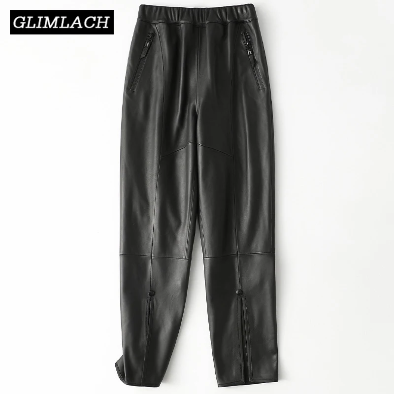 2021 New Women Genuine Leather Wide Leg Pants Fashion Loose Split 100% Sheepskin Real Leather Trousers Female Elastic Waist Pant
2021 New Women Genuine Leather Wide Leg Pants Fashion Loose Split 100% Sheepskin Real Leather Trousers Female Elastic Waist Pant