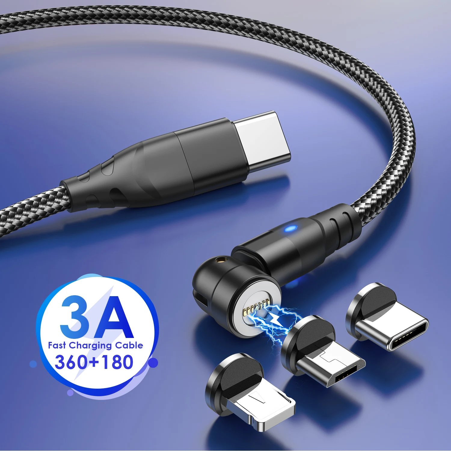 LUPWAY 3A Fast Charging Magnetic Charging Cable 3 in 1 60W Data Cable for iphone 12 Huawei Mate 40 Pro Samsung S21 Xiaomi 11
LUPWAY 3A Fast Charging Magnetic Charging Cable 3 in 1 60W Data Cable for iphone 12 Huawei Mate 40 Pro Samsung S21 Xiaomi 11