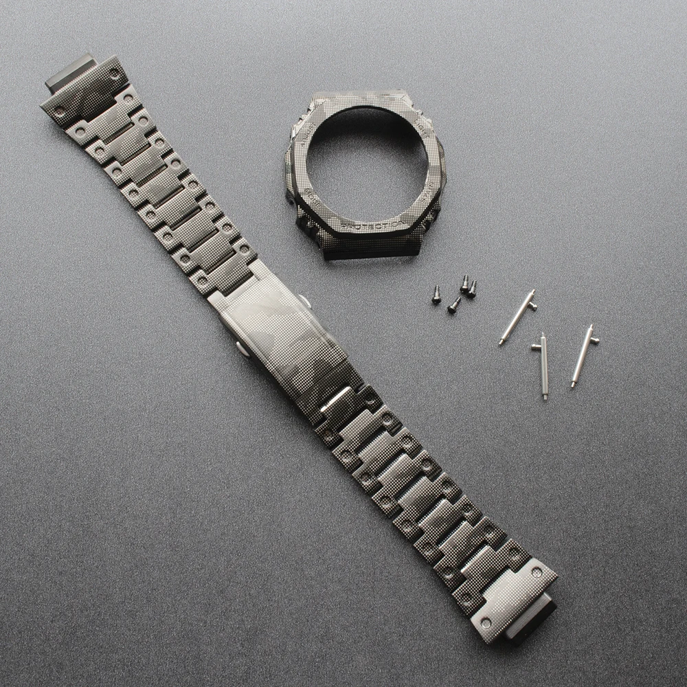 GA2100 Classic Generation Camouflage Metal Watch Strap Watchband Bezel for GA-2100 Stainless Steel Belt Replacement Accessories
GA2100 Classic Generation Camouflage Metal Watch Strap Watchband Bezel for GA-2100 Stainless Steel Belt Replacement Accessories