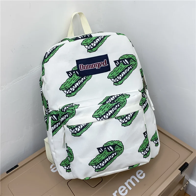 

2021 Tide Brand Large-Capacity School Bag Junior High School Boys And Girls Shoulders Personalized Printing Outdoor Backpack